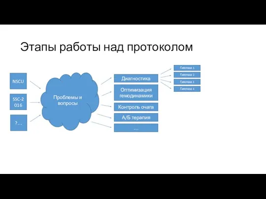 Этапы работы над протоколом NSCU SSC-2016 Проблемы и вопросы ?… Оптимизация гемодинамики