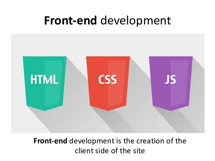 Front-end development Front-end development is the creation of the client side of the site