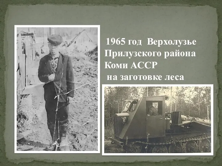 1965 год Верхолузье Прилузского района Коми АССР на заготовке леса