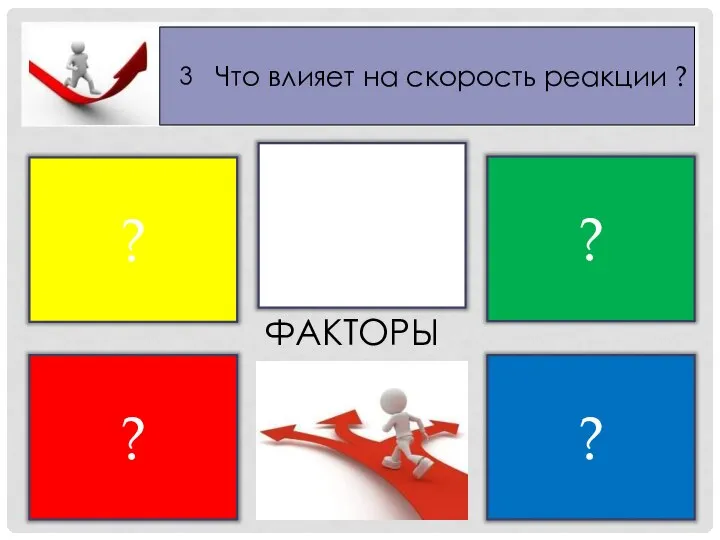 Что влияет на скорость реакции ? 3 ФАКТОРЫ ? ? ? ? ?