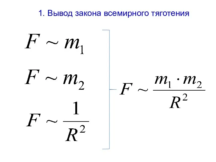 1. Вывод закона всемирного тяготения