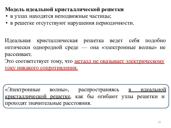 Идеальная кристаллическая решетка ведет себя подобно оптически однородной среде — она «электронные