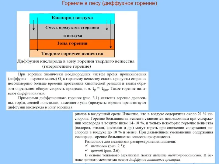 Горение в лесу (диффузное горение)