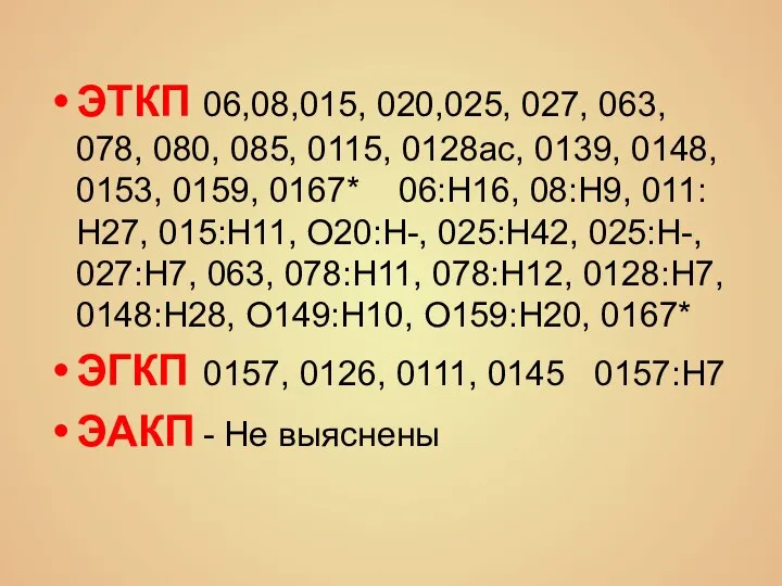 ЭТКП 06,08,015, 020,025, 027, 063, 078, 080, 085, 0115, 0128ас, 0139, 0148,