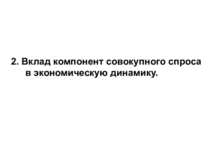 2. Вклад компонент совокупного спроса в экономическую динамику.