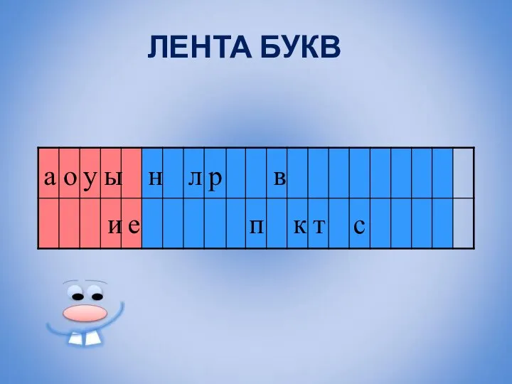 а о и ы ЛЕНТА БУКВ у н с т к л р в е п