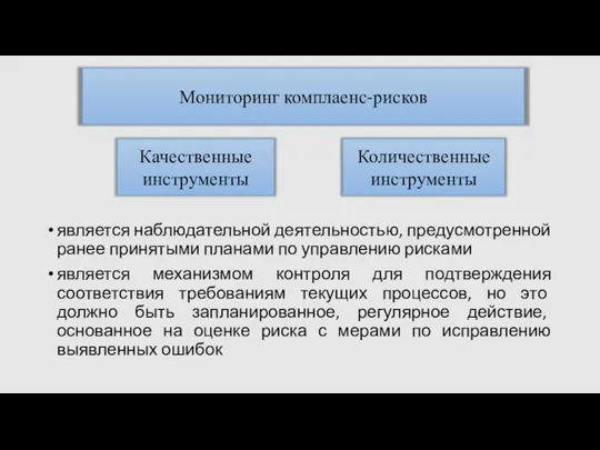 является наблюдательной деятельностью, предусмотренной ранее принятыми планами по управлению рисками является механизмом