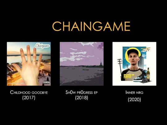 CHAINGAME Childhood goodbye (2017) Sh0w pr0gress ep (2018) Inner nrg (2020)