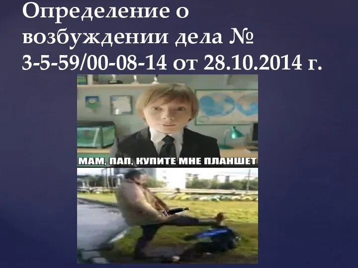 Определение о возбуждении дела № 3-5-59/00-08-14 от 28.10.2014 г.