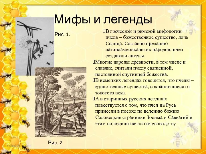Мифы и легенды Рис. 1. В греческой и римской мифологии пчела –