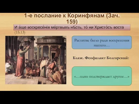 1-е послание к Коринфянам (Зач. 159) И а́ще воскресе́нiя ме́ртвыхъ нѣ́сть, то́