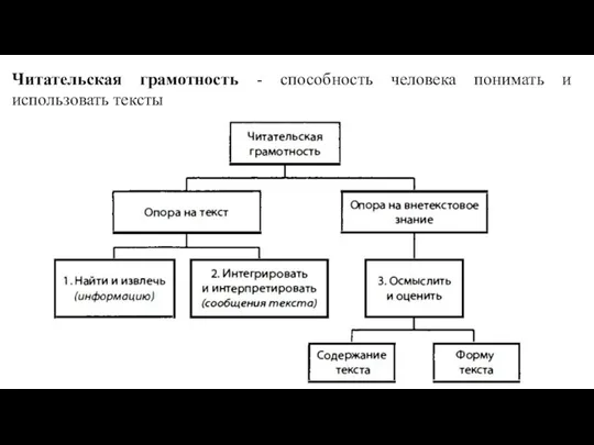 Читательская грамотность - способность человека понимать и использовать тексты