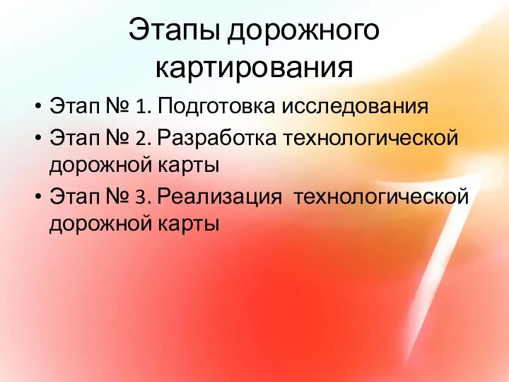 Этапы дорожного картирования Этап № 1. Подготовка исследования Этап № 2. Разработка