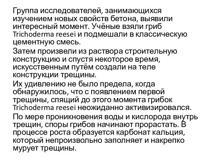 Группа исследователей, занимающихся изучением новых свойств бетона, выявили интересный момент. Учёные взяли