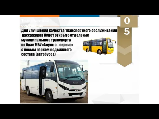 Транспортное сообщение 05 Для улучшения качества транспортного обслуживания пассажиров будет открыто отделение