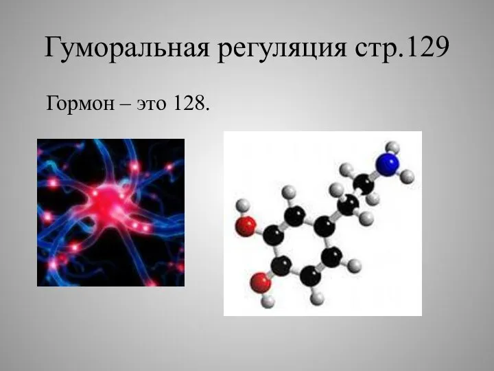 Гуморальная регуляция стр.129 Гормон – это 128.