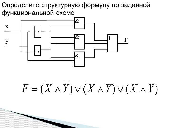 Определите структурную формулу по заданной функциональной схеме