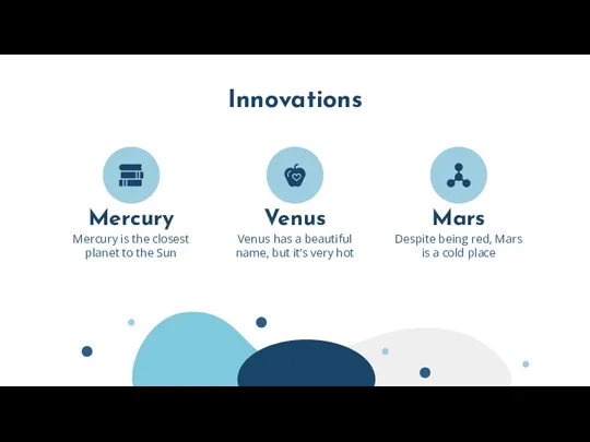 Innovations Venus Venus has a beautiful name, but it’s very hot Mercury