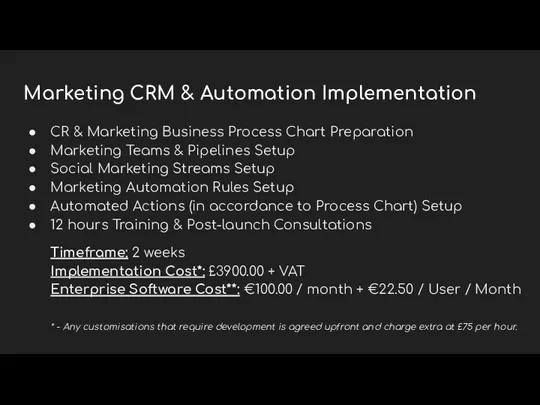 Marketing CRM & Automation Implementation CR & Marketing Business Process Chart Preparation