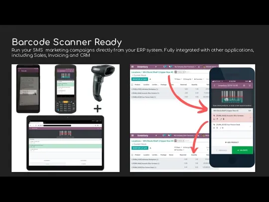 Barcode Scanner Ready Run your SMS marketing campaigns directly from your ERP