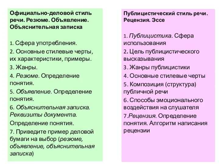 Публицистический стиль речи. Рецензия. Эссе 1. Публицистика. Сфера использования 2. Цель публицистического