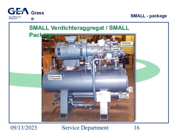 09/13/2023 Service Department (ESS) SMALL - package SMALL Verdichteraggregat / SMALL Package