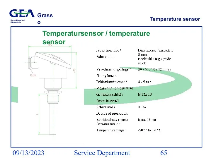 09/13/2023 Service Department (ESS) Temperature sensor Temperatursensor / temperature sensor
