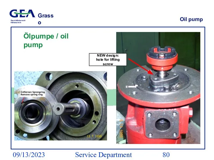 09/13/2023 Service Department (ESS) Oil pump Ölpumpe / oil pump
