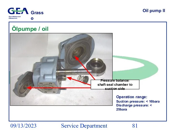 09/13/2023 Service Department (ESS) Oil pump II Ölpumpe / oil pump Pressure