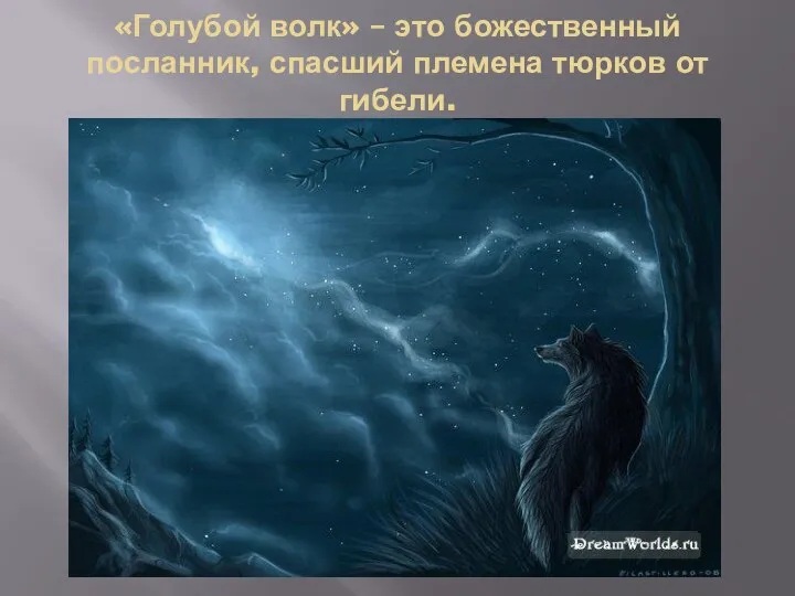 «Голубой волк» – это божественный посланник, спасший племена тюрков от гибели.