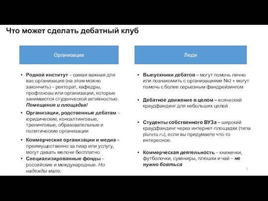 Что может сделать дебатный клуб Организации Люди Родной институт – самая важная