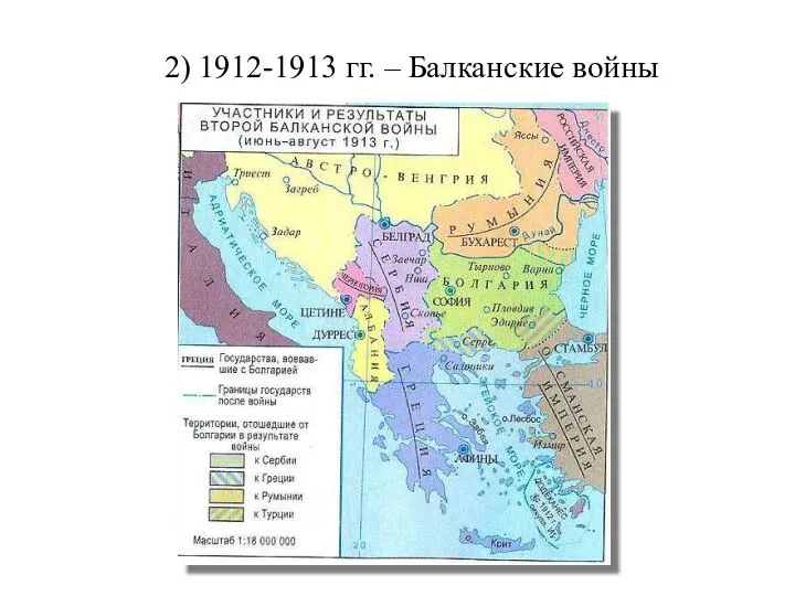 2) 1912-1913 гг. – Балканские войны