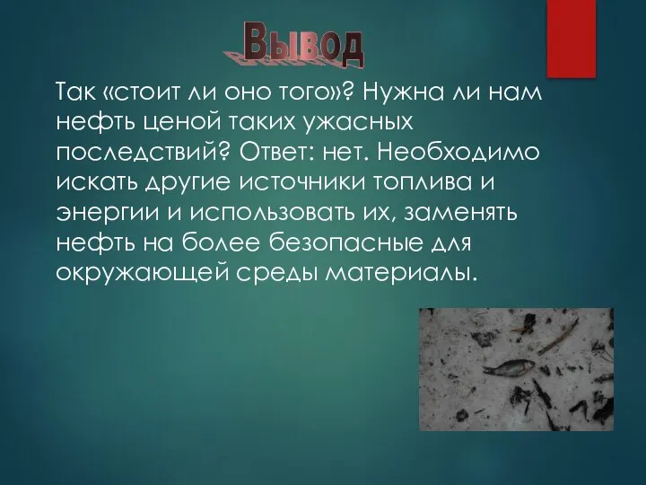 Так «стоит ли оно того»? Нужна ли нам нефть ценой таких ужасных