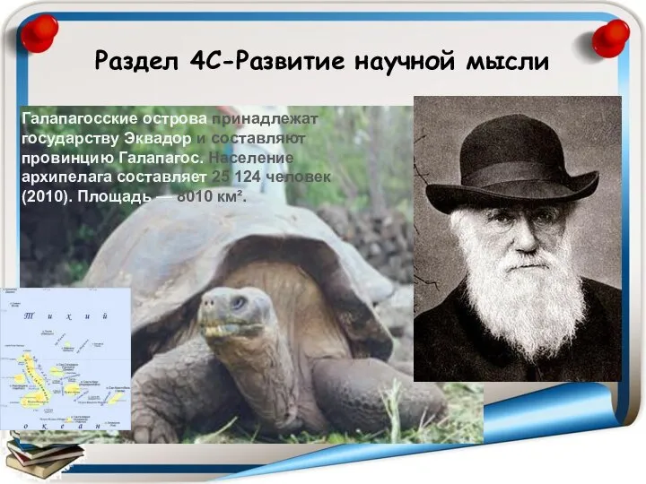 Раздел 4C-Развитие научной мысли Галапагосские острова принадлежат государству Эквадор и составляют провинцию