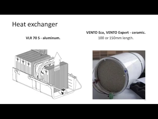 Heat exchanger VLR 70 S - aluminum. VENTO Eco, VENTO Expert -