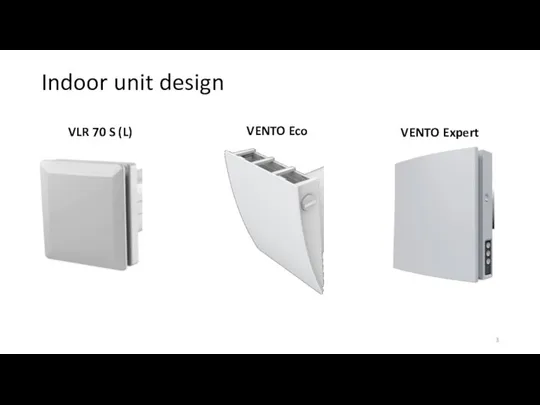 Indoor unit design VLR 70 S (L) VENTO Expert VENTO Eco