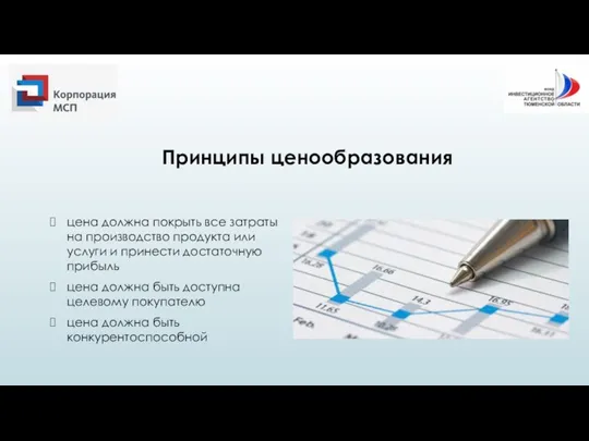 Принципы ценообразования цена должна покрыть все затраты на производство продукта или услуги