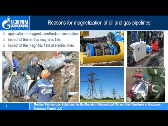 Reasons for magnetization of oil and gas pipelines application of magnetic methods