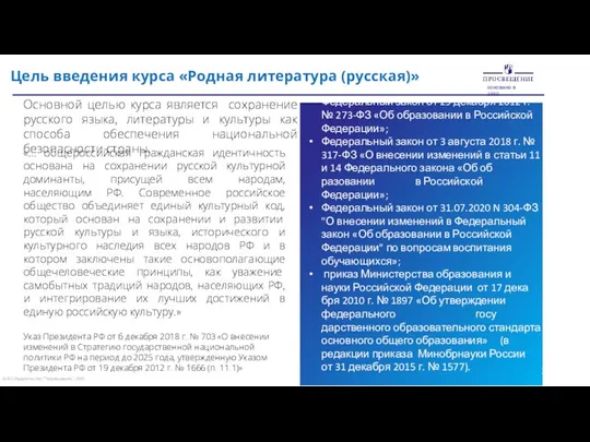 НОРМАТИВНАЯ ОСНОВА КУРСА Федеральный закон от 29 декабря 2012 г. № 273-ФЗ