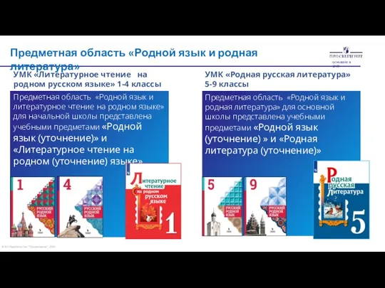 Предметная область «Родной язык и литературное чтение на родном языке» для начальной