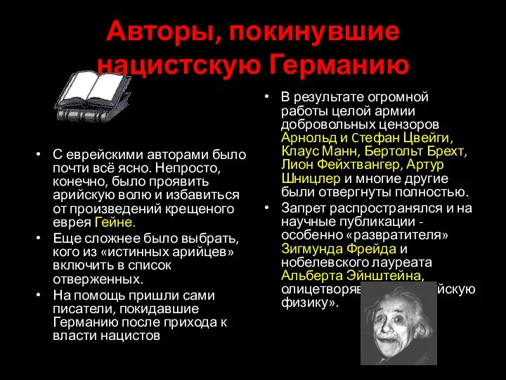 Авторы, покинувшие нацистскую Германию С еврейскими авторами было почти всё ясно. Непросто,