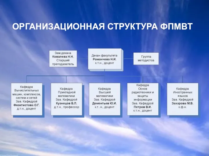 ОРГАНИЗАЦИОННАЯ СТРУКТУРА ФПМВТ