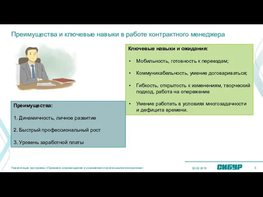 Преимущества и ключевые навыки в работе контрактного менеджера 20.02.2018 Презентация программы «Правовое