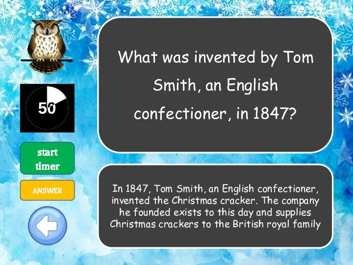 What was invented by Tom Smith, an English confectioner, in 1847? start