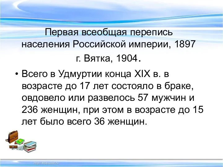 Первая всеобщая перепись населения Российской империи, 1897 г. Вятка, 1904. Всего в