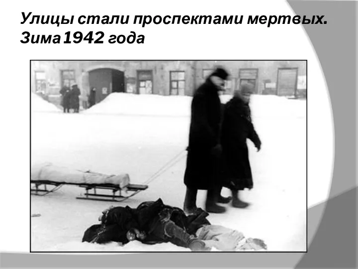 Улицы стали проспектами мертвых. Зима 1942 года