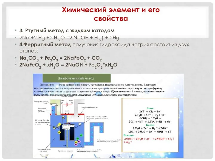 3. Ртутный метод с жидким катодом 2Na +2 Hg +2 Н 2O