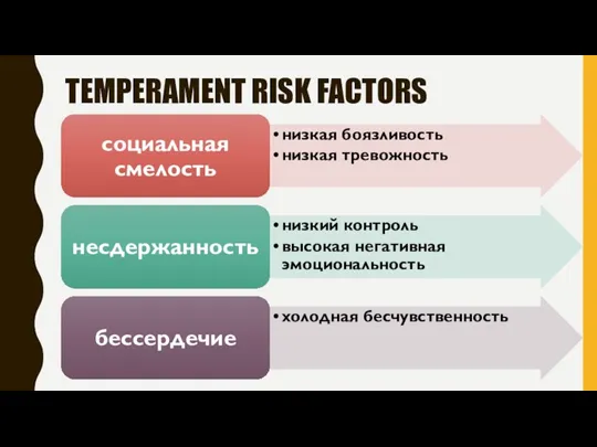 TEMPERAMENT RISK FACTORS