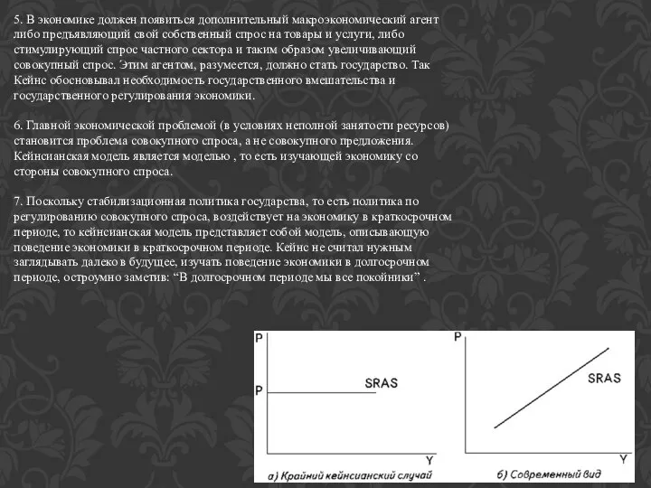 5. В экономике должен появиться дополнительный макроэкономический агент либо предъявляющий свой собственный