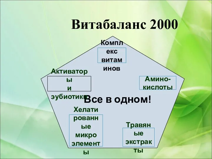 Витабаланс 2000 Все в одном! Комплекс витаминов Активаторы и эубиотики Амино- кислоты